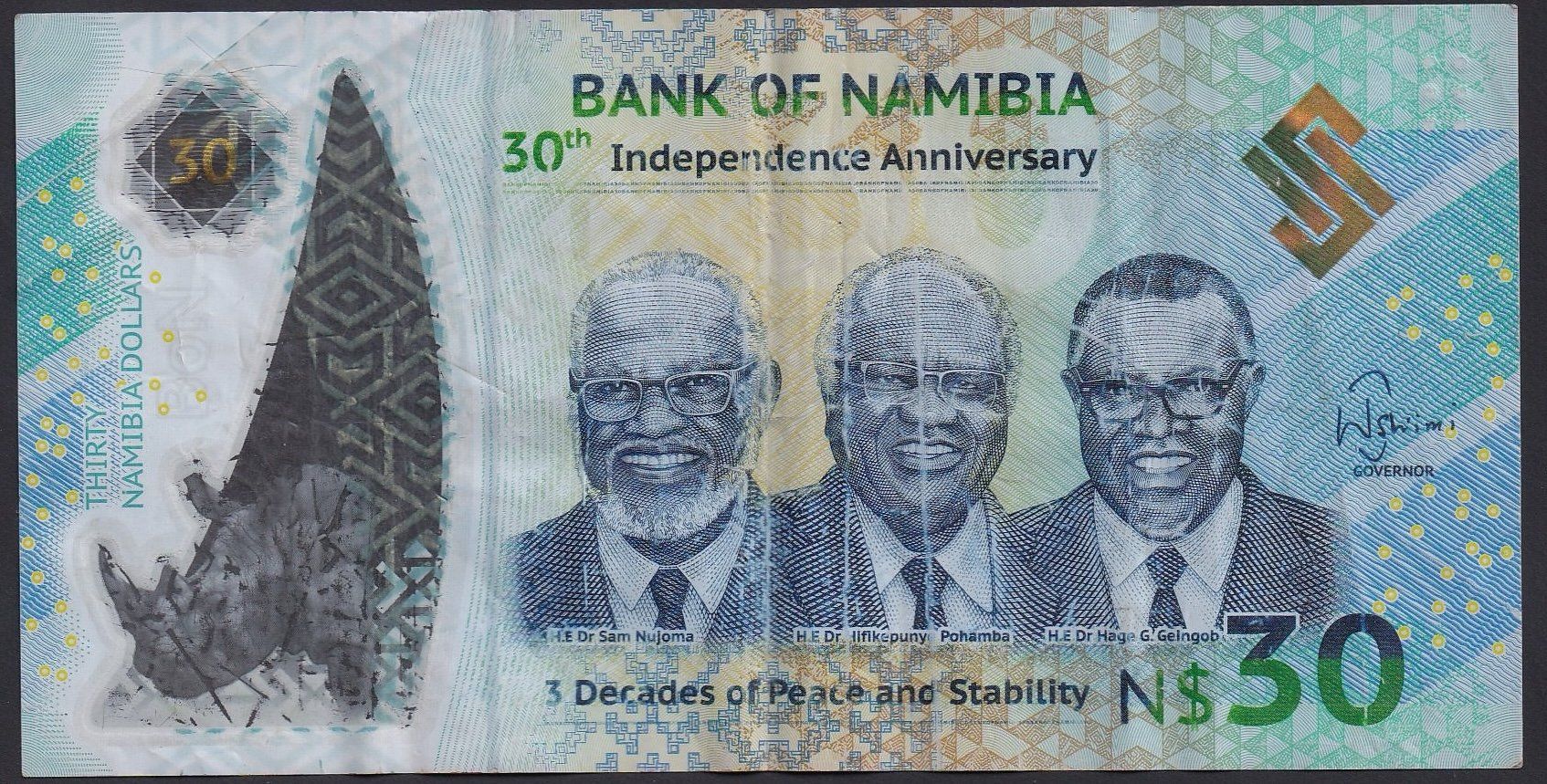 Billets de banque: Namibia 30 Dollars 2020 – D'occasion à Brugg AG par banknoten_muesli