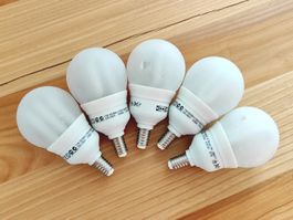 Lot de 5 ampoules E14 - basse consommation