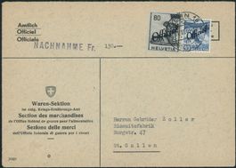 1942 - Bundesverwaltung BVW - Brief - BFr