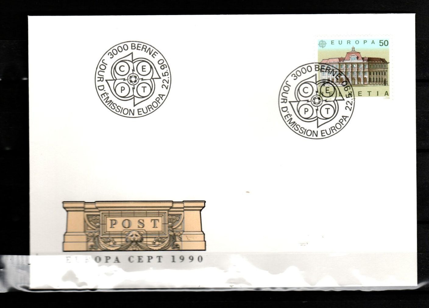 Tutti i francobolli: 1990 - Europamarken - Postgebäude Luzern – Usato da Schaffhausen venduto da poststamp