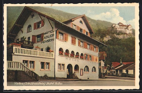 Cartoline postali: AK Vaduz, Hotel-Pension Adler – Usato da Berlin venduto da bartko-reher