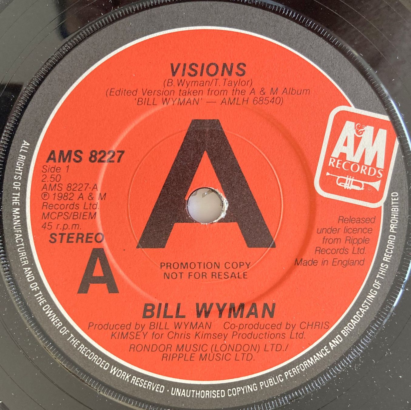 Dischi in vinile: ROLLING STONES / BILL WYMAN - VISIONS – Usato da Bottens venduto da hotter-than-hell 2