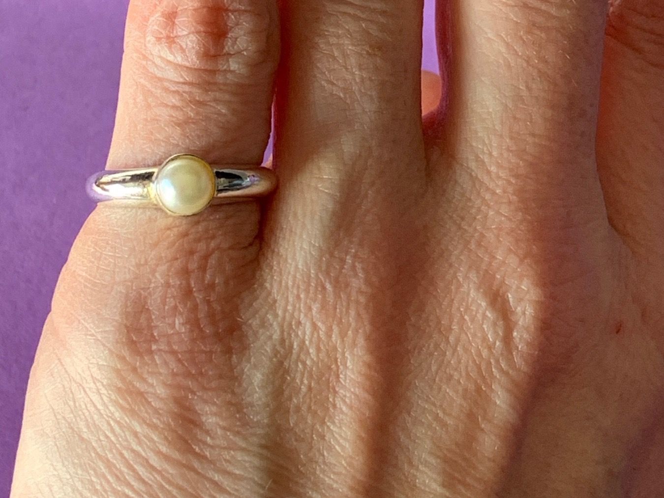 Anelli: Silberner ring mit Perle (54) – Usato da Dittingen venduto da Bellevista 8
