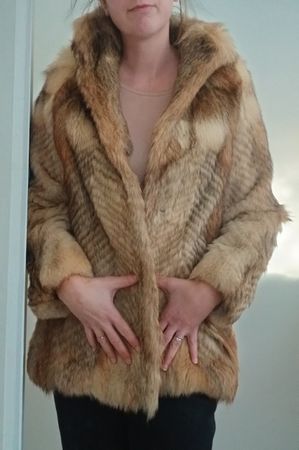 Vintage Fur Jacket Size 38 Light brown