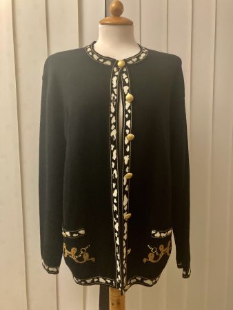 Montegrappa: 100% Merinowolle Cardigan/Strickjacke Gr. L