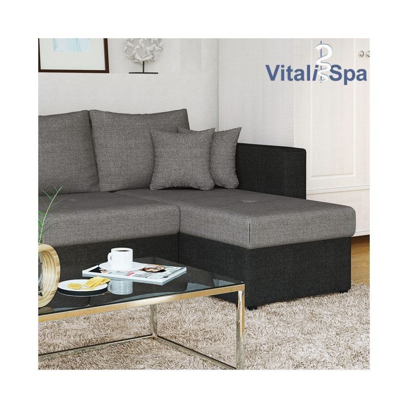Divani: Ecksofa mit Schlaffunktion Grau/Schwarz - Sofa - Schlafsofa – Nuovo e nell'imballaggio originale da Wallenwil venduto da toesstal-vertrieb 5
