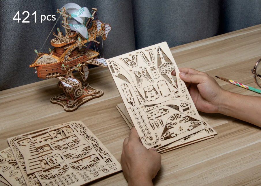 Puzzle: 3D Holz Puzzle Fantasy-Raumschiff – Nuovo e nell'imballaggio originale da Geneve venduto da Titi2008 9