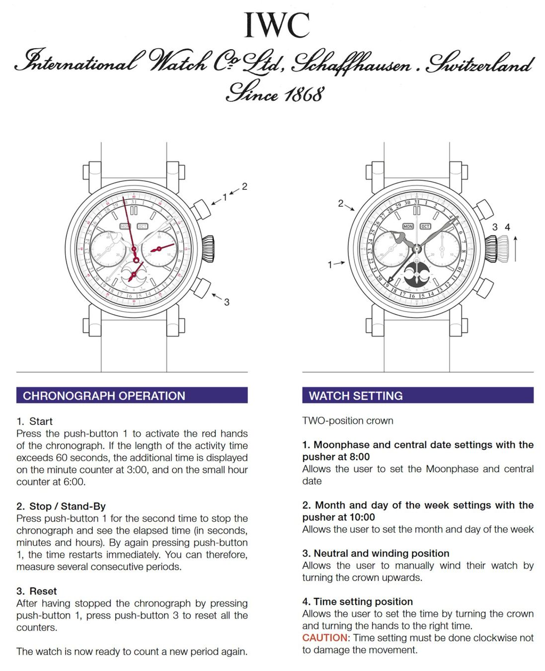 IWC Orologi: IWC Ref 3710 Chronograph triple date moon phase 18k Gold – Usato da Meilen venduto da Anonymous3 7
