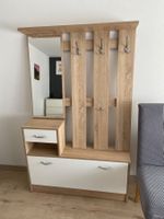 Garderobe mit Spiegel, Schubladen & Kleiderhaken  Holz/Weiß