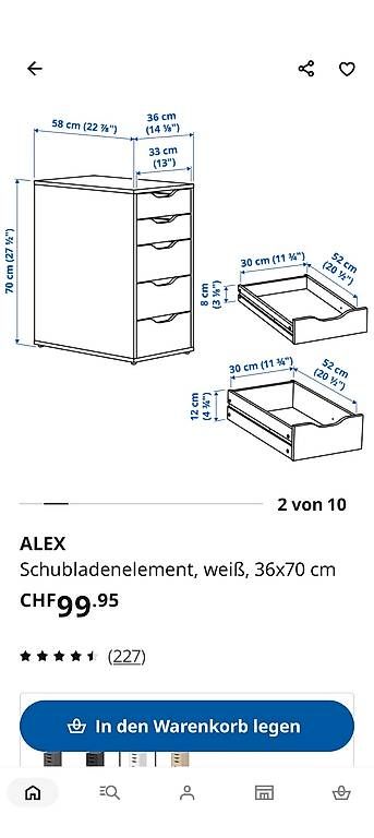 Cassettiere: IKEA Alex Schublade Element und Schrank – Usato da Fällanden venduto da Karl.der.Grosse 1