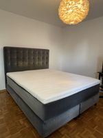 Boxspringbett grau mit Kopfteil (Gebraucht)