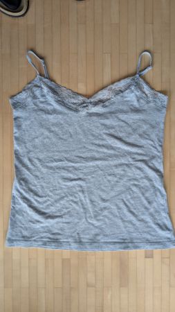 Damen-Spitzentop – Hellgrau, Grösse M (40/42)