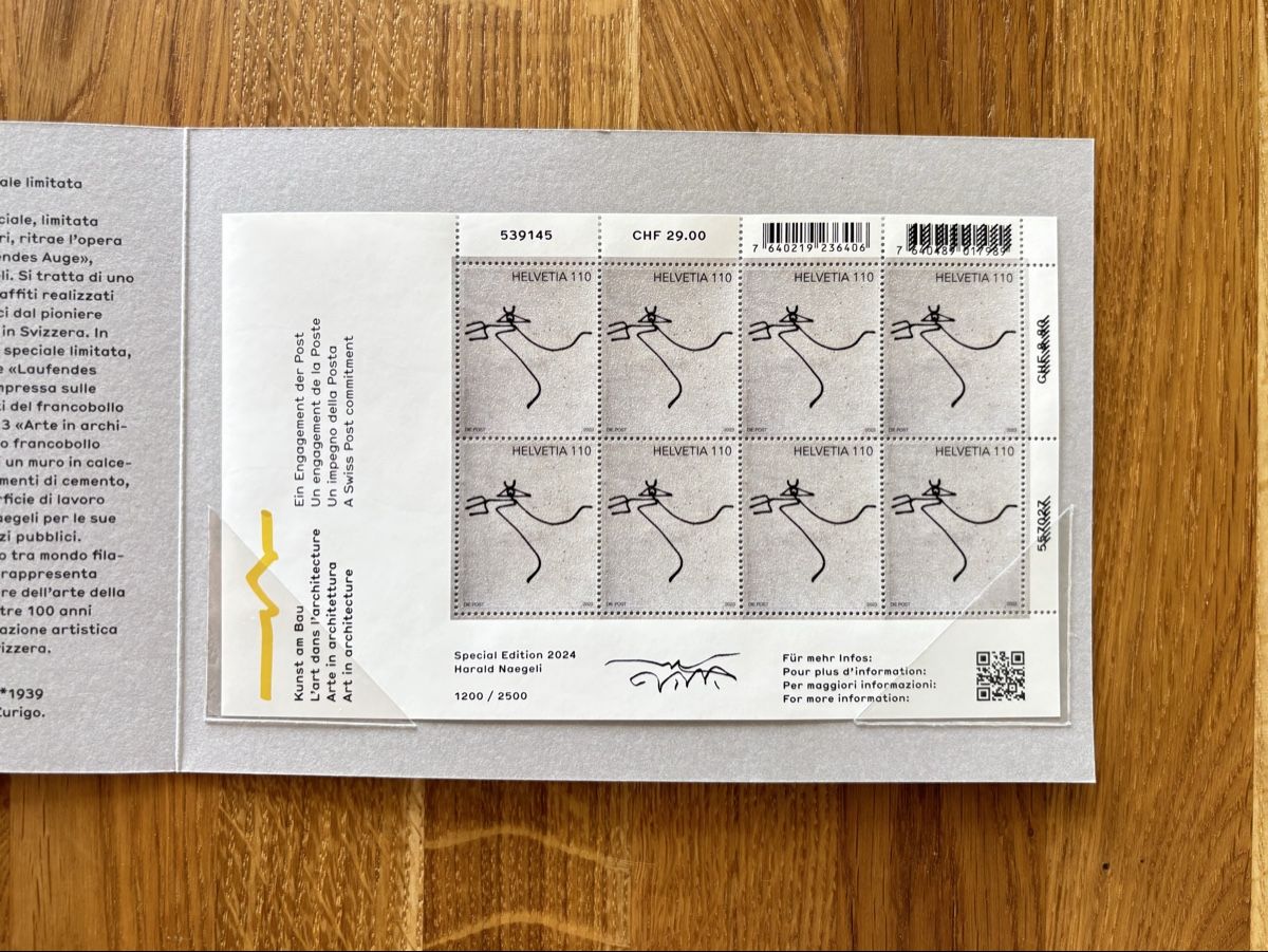 Alle Briefmarken: Harald Naegeli 2024 Special Edition Kleinbogen, Postfrisch – Neu und originalverpackt aus Schönenwerd von inf_cq7x