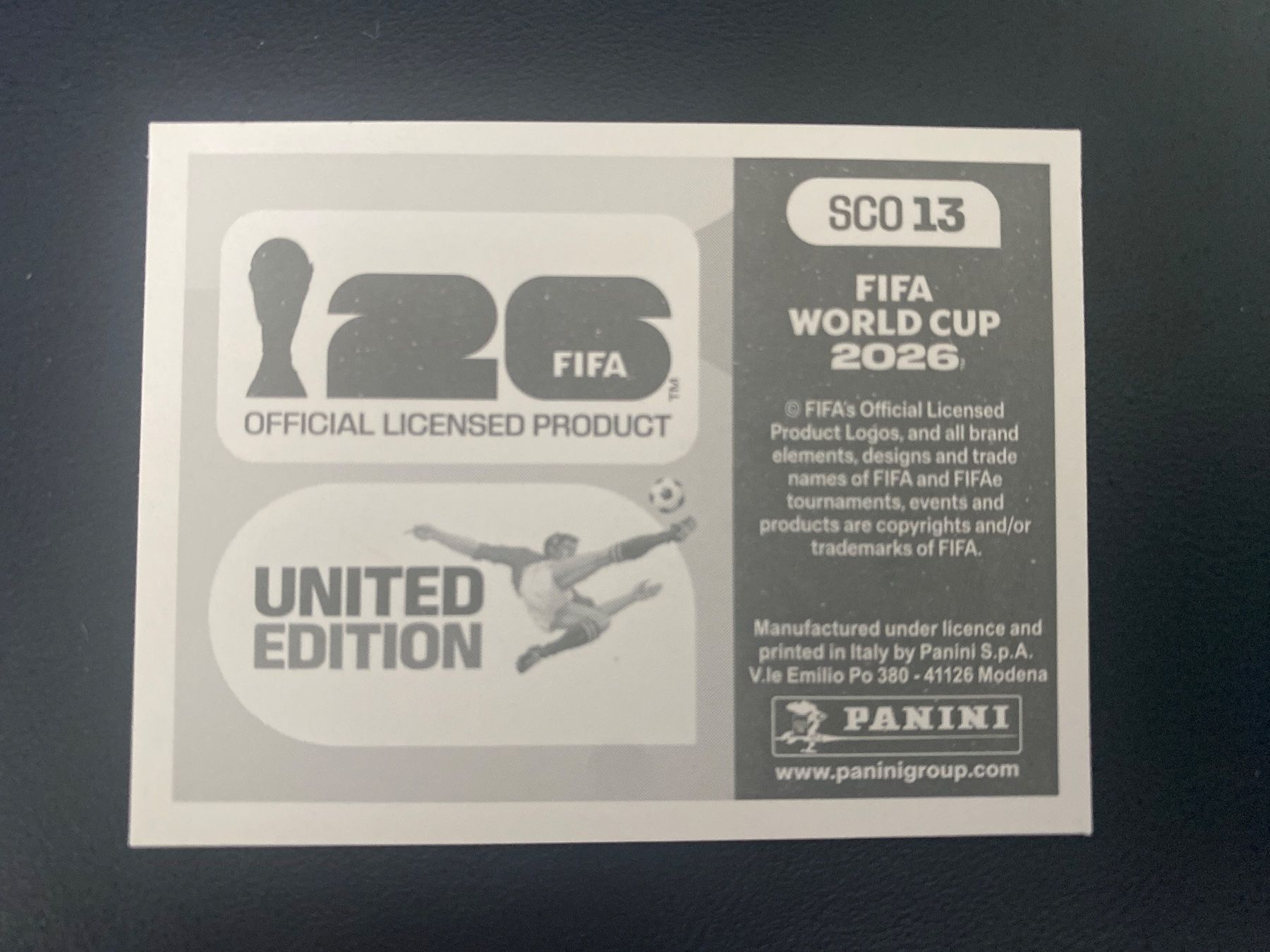 Panini Carte collezionabili: Panini FIFA World Cup Sticker SCO 13 – Nuovo (secondo la descrizione) da Glattbrugg venduto da riseca 1