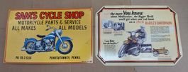 Plaque publictaire Moto, lot de 2 toles