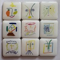 Magnete mit Picasso-Skizzen (9 Stk.)