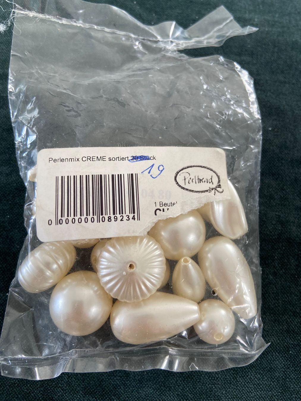 Perle (finte): 19 Perlen, Basteln, Schmuck, Perlenmix Creme – Nuovo (secondo la descrizione) da Luzern venduto da waterfront1 5