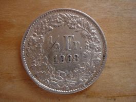 (C1) 1/2 Franken 1903 VZ-UNZ