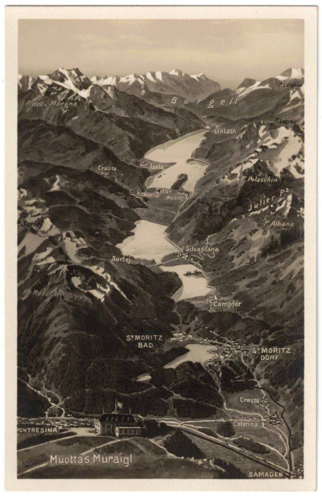 Cartoline postali: St. Moritz - Standseilbahn Muottas Muragl Bergstation – Usato da Binningen venduto da Mountainrider