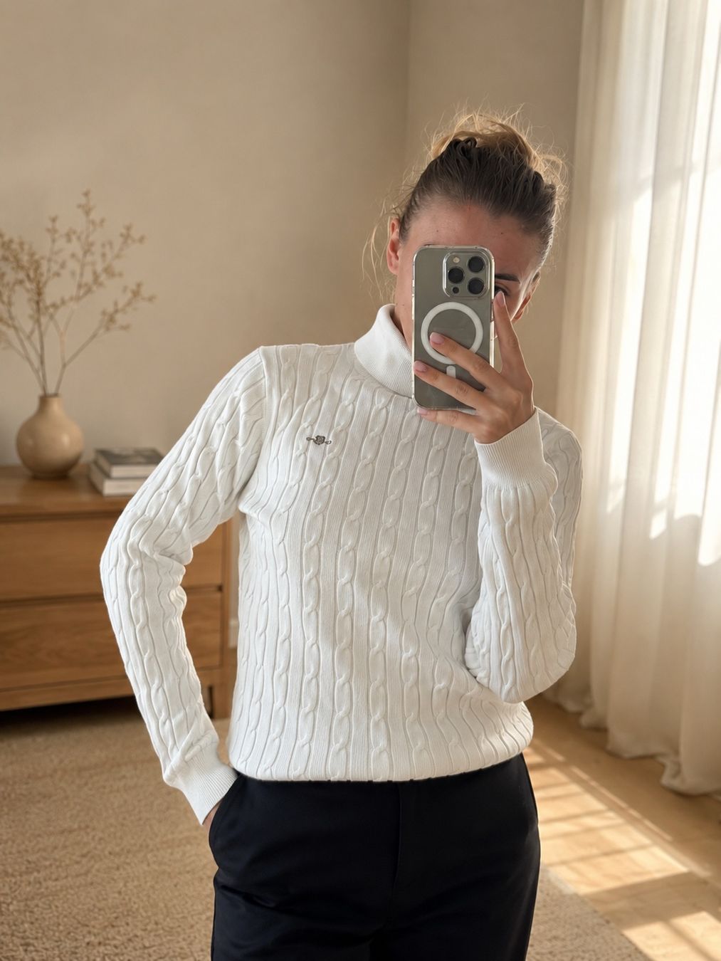 Gant Pullover & Sweatshirts: GANT  Cotton Turtleneck Sweater, Cable Knit, Size S – Neu (gemäss Beschreibung) aus Sattel von Zlata1 1