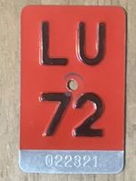 LU 72 - VELONUMMER - FAHRRADSCHILD - PLAQUE DE VELO - LU 72