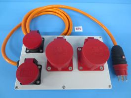 3m Stromverteiler T25 16A 5P + Steckdosen 2x CEE 16A, 2x T25