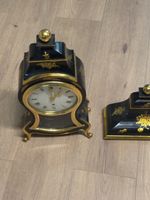 Orologio da tavolo Zenith in legno nero e oro con pendolo