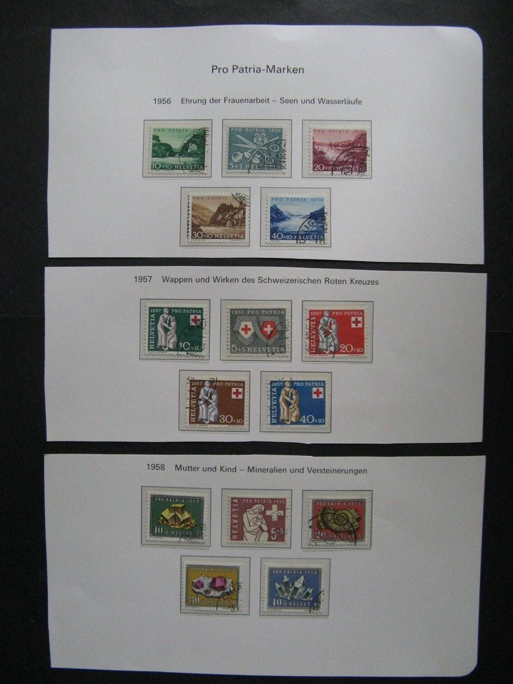 Alle Briefmarken: PP 1953 - 1958 6 Sätze gestempelt – Gebraucht aus Frauenfeld von Interessent1