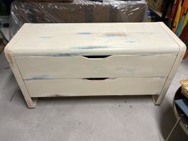 Kommode mit zwei Schubladen, Vintage shabby chic ab 1.-