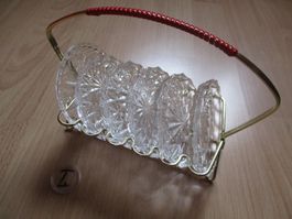 Untersetzer aus Glas in Halterung