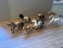 Schleich Pferde Set 6 Figuren gebraucht guter Zustand