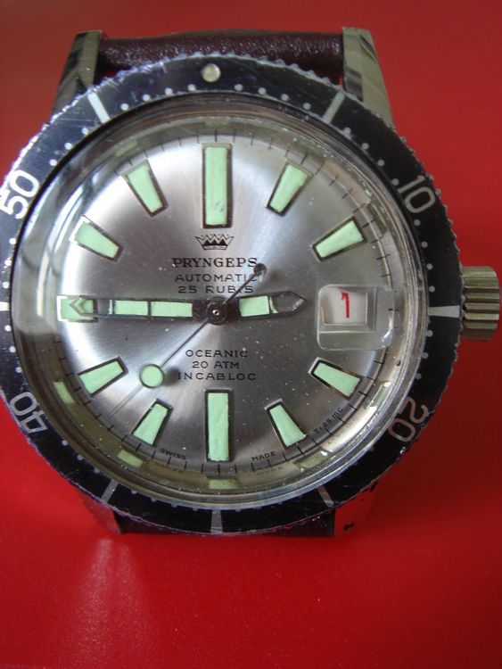 Montre Vintage Pryngeps Diver Oceanic Automatic - Années 60 - Suisse - Révisée