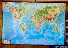 3D XXL Die Erde Weltkarte 230cm x 158cm Topographie fühlen