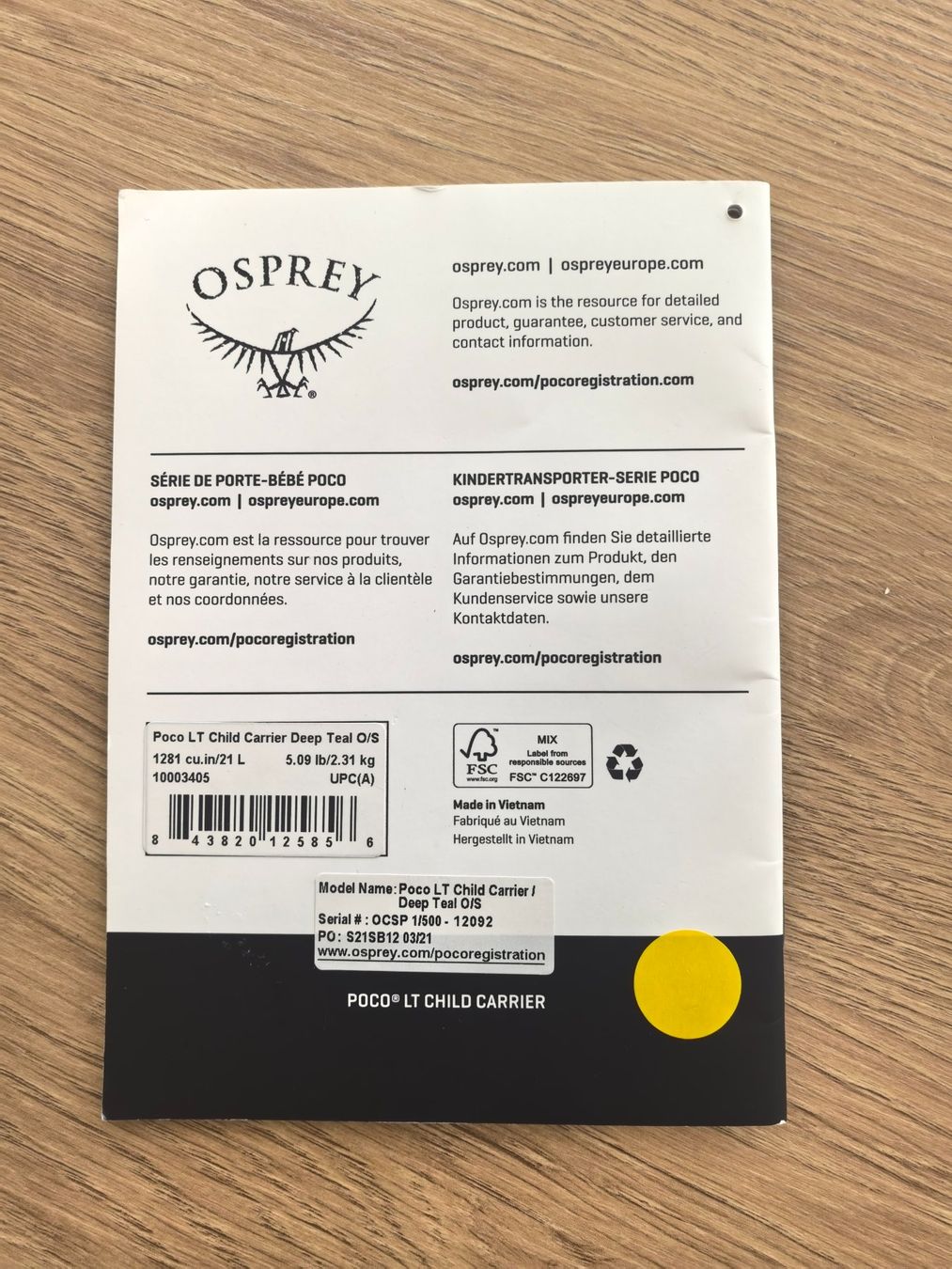 Osprey Bauch- & Rückentragen: Osprey Poco LT Kindertrage – Gebraucht aus Bad Ragaz von chenk24 5