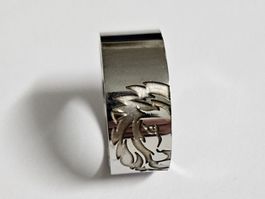 Ring mit eingraviertem Löwen chrom / silbrig Gr. US 7