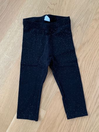 Leggings Schwarz mit Glitzer Gr. 80 H&M