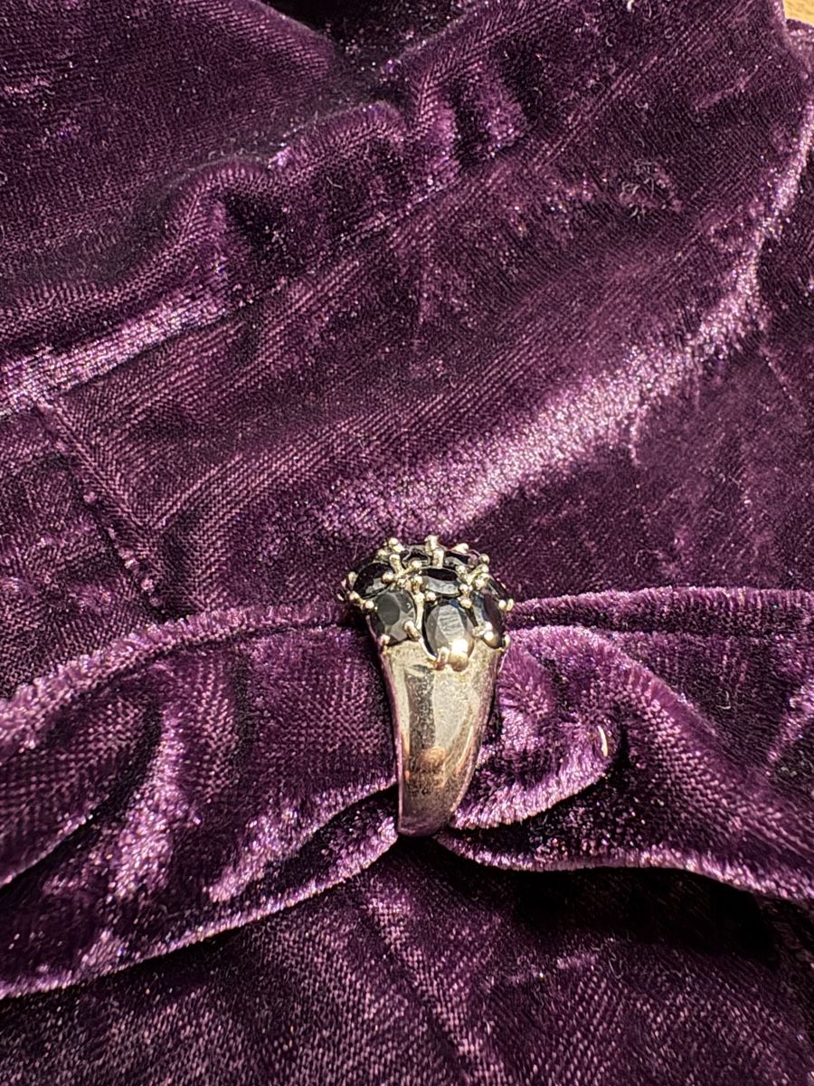Anelli: Eleganter Ring 925er Silber mit schwarzen Steinen Gr.58 – Usato da Zürich venduto da wei_8n2l 4