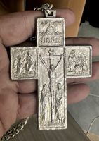 antikes Silberkreuz mit Jesus und Vatikan✨🙏Unikat!