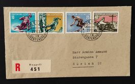 Ganzsache Schweiz gelaufen 21.6.1955