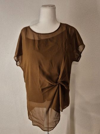 Diana Gallesi Bluse mit Knoten, Grösse 46, Braun