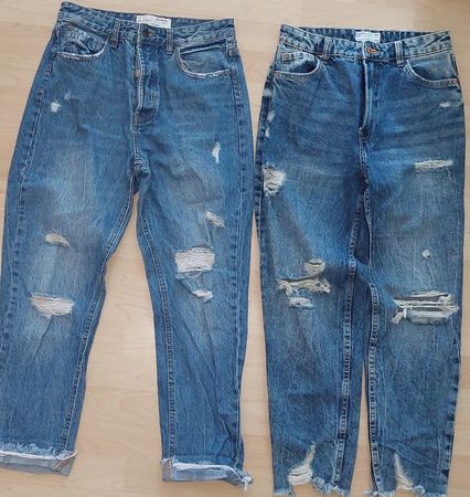PANTALON SET BERSHKA MOM 38 BON ÉTAT GÉNÉRAL 2 PIÈCES 