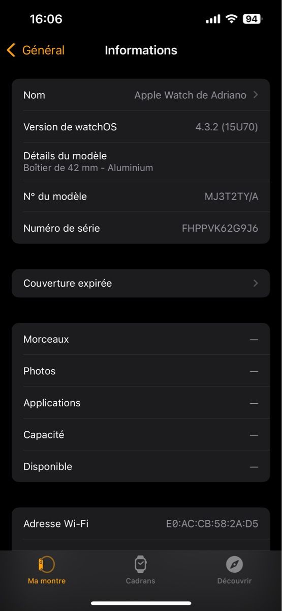 Apple Smartwatch: Apple Watch 1st generation, 42mm – Usato da Pully venduto da Afagone 5