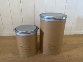2x Kartonfässer mit Deckel, 12L & 30L