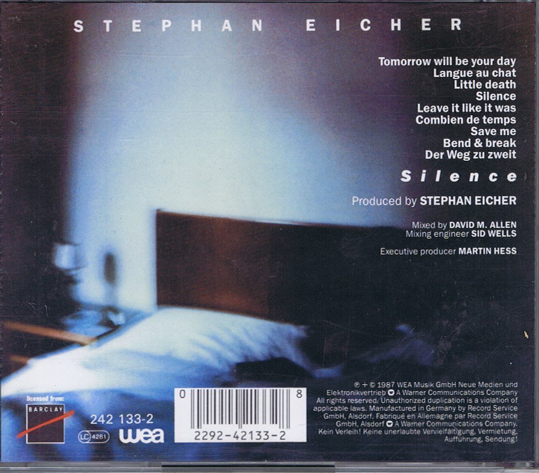 CD: Stephan Eicher / Silence – Usato da Unterengstringen venduto da Lastchance 1