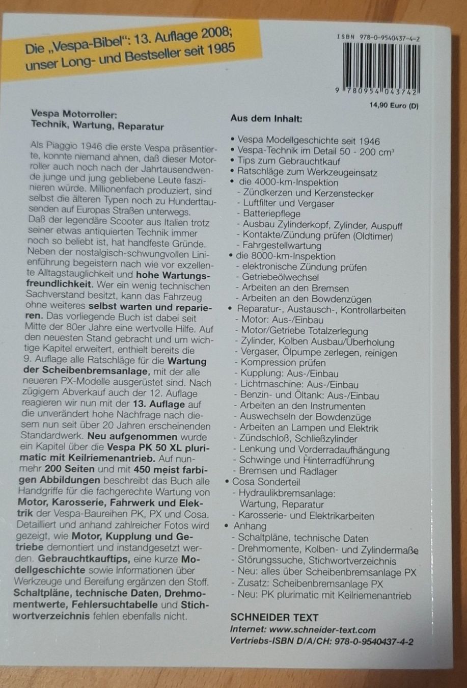 Libri: Vespa Motorroller Technik Wartung Reparatur Handbuch – Usato da Spiez venduto da heinzr13 1