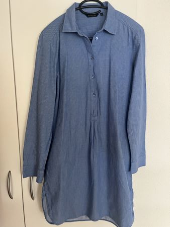 Massimo Dutti Hemdkleid, hellblau gestreift, Gr. S