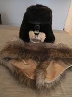 Winter Set: Pelzmütze & Schal, sehr warm, Top Zustand!