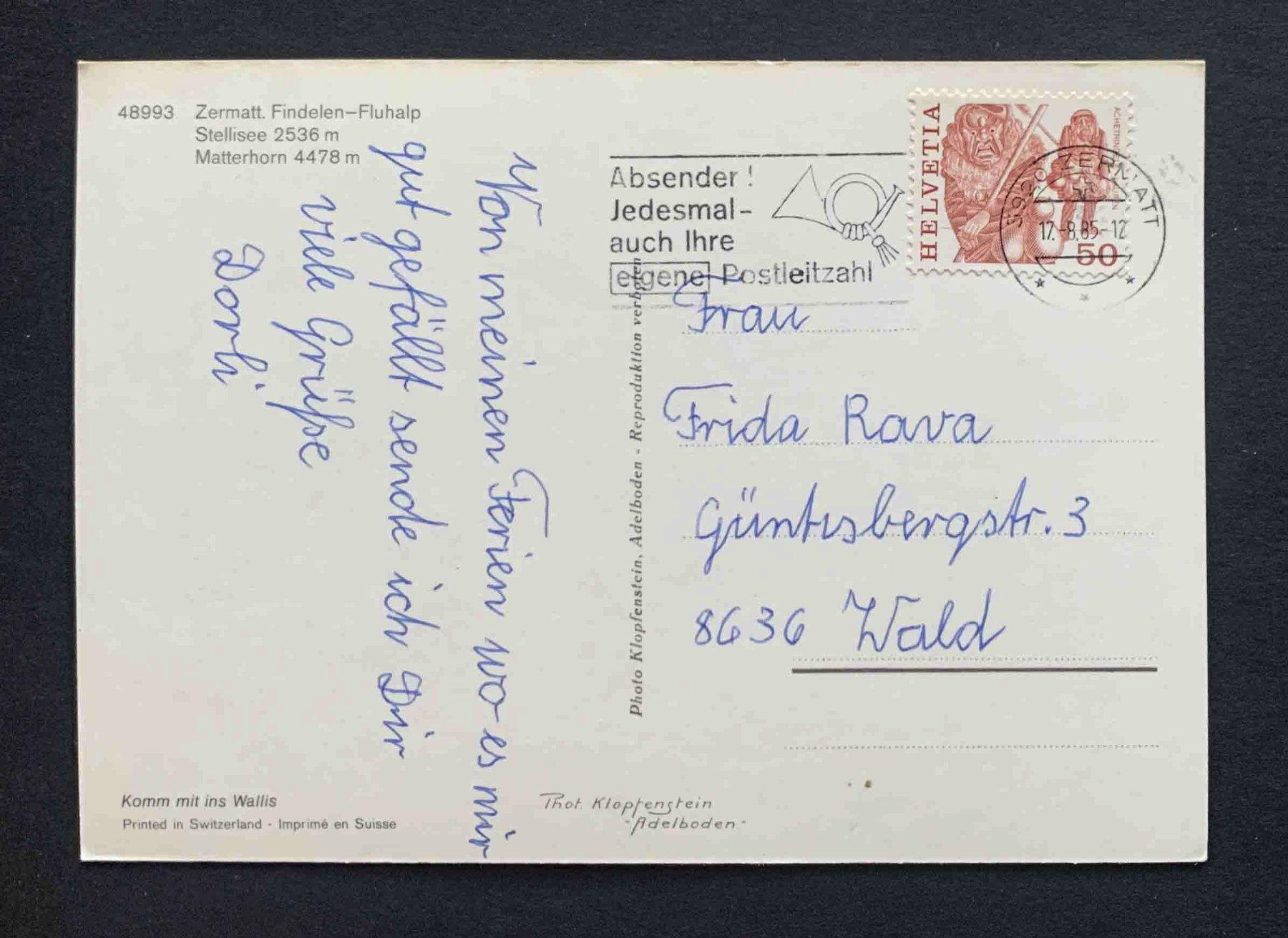 Cartes postales: AK Zermatt Findeln Fluhalp – D'occasion à Goldau par artelier1 1