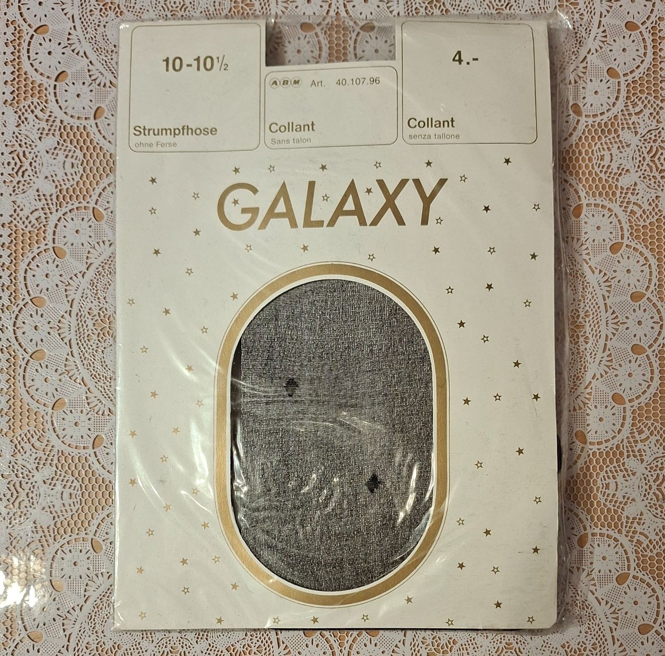 Calze & Collant: ABM Galaxy Vintage Strumpfhose Gr.L Schwarz gemustert – Nuovo e nell'imballaggio originale da Amriswil venduto da Celini3