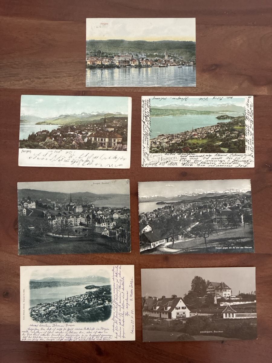 Ansichtskarten: 7 Ansichtskarten Schweiz von Horgen ZH – Gebraucht aus Oftringen von Cla.vD.74